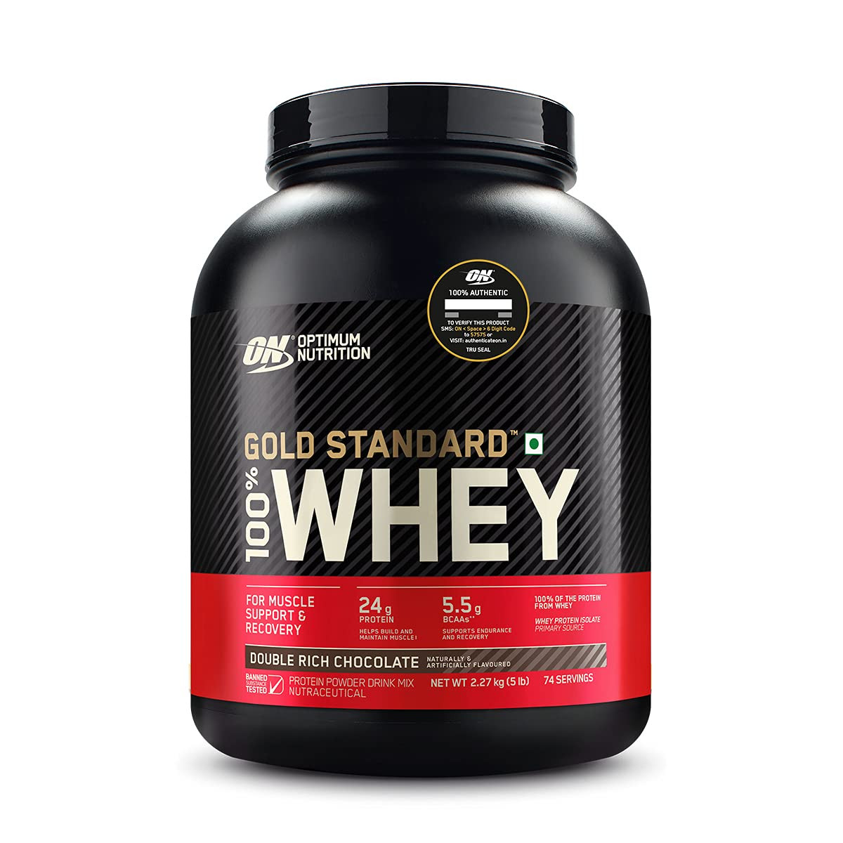 Optimum Nutrition (ON) Gold Standard 100% Whey Protein Powder - 5 lbs
